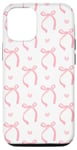 iPhone 15 Aesthetic Pink Ribbons and Bows in Watercolor Case