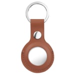 Case for AirTag Leather, Protective Cover with Keychain Ring, Anti-Scratch - Saddle Brown