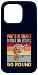 Coque pour iPhone 15 Pro Le shake protéiné fait tourner le monde drôle Gym Fitness