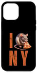 Coque pour iPhone 12 Pro Max Funny NY City Rat Mangeant Pizza Pepperoni