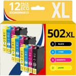 Pack 12 cartouches compatibles EPSON 502XL - 123CONSOMMABLES