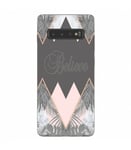 Coque Galaxy S10 PLUS believe marbre geometrique tropical jungle gris