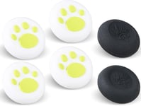 Lot De 6 Poignées De Pouce Analogiques Pour Manette De Jeu Ps5, Ps4, Xbox Series X/S, Xbox One, Switch Pro, Manette De Chat Blanc Et Vert