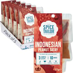 The Spice Tailor, Asian Curry Sauce Kits, Indonesian Peanut Satay in 10 Minutes with 3 Simple Steps, 275 g Packet (Pack of 5)