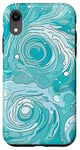 iPhone XR Swirl Blue Color Illustration Pattern Abstract Art Case