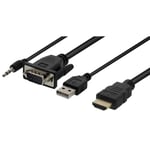 VGA til HDMI converter kabel -  VGA/HDMI/USB - 1 m