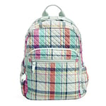 Vera Bradley Women's Campus Backpack, Bookbag, Pastel Plaid-Recycled Cotton, One Size