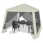 WOLTU Tonnelle de Jardin Extérieur, avec Moustiquaire, Pergola Jardin Extérieur, Tente de Réception, avec Parois Latérales en Maille, Barnum 3 x 3 m, Aspect Unique, Beige