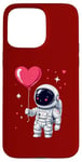 Coque pour iPhone 15 Pro Max Adorable ballon flottant en forme de cœur Explorateur spatial