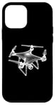 Coque pour iPhone 12 mini Drone 3D Wireframe - Drone volant vintage amateur de pilote