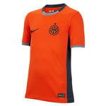 Nike Inter FC DX9850-820 Y NK DF STAD JSY SS 3R T-Shirt Unisex Safety Orange/Thunder Blue/Black Taille S