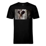 T-Shirt Homme Col Rond Bebe Elephant Elephanteau Douche Joue Avec De L'eau Mignon