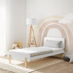 Cadre de lit en bois 90x200 enfant simple blanc sommier à lattes pin Homestyle4u