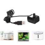 Pompe Eau Submersible Aquarium Ajustable 200L/H 3W Ultra-Silencieux USB  Etang