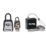 Master Lock Portable Key Safe + Retractable Tether [Medium size] [Outdoor] - 5400EURD + 5490EURD - Key Lock Box with shackle