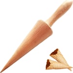 Wooden Ice Cream Cone Mould Wooden Waffle Cone Roller  For Dessert Cooking