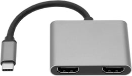 Station D'accueil, Convertisseur 4K 4 en 1 USB C vers Double HDMI, Adaptateur D'alimentation Multi-écrans, USB3.0 5 Gbit/s, Port PD, pour Tablettes, Ordinateurs Portables, Ordinateurs de Bureau