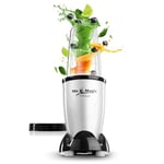 GOURMETmaxx Mr. Magic Mixer | Smoothie Maker - 4 pièces | Mixeur sur socle avec bol et couvercle fraîcheur | Blender avec 8 fonctions | Food Processor pour shakes, smoothies, shots & Co.