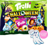 Trolli Halloween Sweet & Sour Bulk Pack 360g Candy Mix, Ghost Treats & Stickers