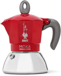 Bialetti New Moka Induction Induction Coffee Maker, 2 Cups, 100 milliliters, Red