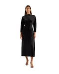 Ted Baker Womens WMD-avelli-Curve Seam Detail Midi Special Occasion Dress, Black, 16 UK