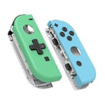 eXtremeRate Coque Customisé avec Bouton Coloré pour Nintendo Switch Joycon (Version D-Pad), Coque avec Boutons pour NS & NS OLED Joycon,Non Coque de Console，Menthe Vert et Bleu Céleste(Dpad Version)