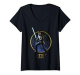 Star Wars Jedi: Fallen Order Cal Blue Saber Action Pose T-Shirt avec Col en V