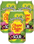 24 stk Chupa Chups Sparkling Sour Green Apple 345 ml (USA Import) - Helt Brett