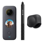 Insta360 ONE X2 360 Degree Action Camera PREMIUM Kit includes Invisible Selfie Stick + Lens Cap