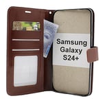 Crazy Horse Wallet Samsung Galaxy S24 Plus 5G (SM-S926B/DS) (Brun)