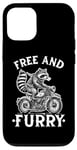 Coque pour iPhone 13 Free And Furry Racoon Moto Rider Biker Raton laveur