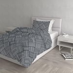 Italian Bed Linen Dafne Duvet Cover Set, Microfibre, Citylife Grey, Queen Size