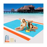 Tapis de Plage, Natte de Plage, Portable Tapis de Plage, Serviette Serviette de Plage Anti Sable 200x210cm avec 4 Coins de Fixation pour