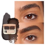 Oulac Palette à sourcils Waterproof-Gel À Sourcils Longue Tenue Maquillage Sourcil Poudre Cire à Sourcils 2 IN 1, Résultat Naturel Facile à colorer, Avec Pinceau Et Miroir (Charcoal Brown)