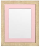 FRAMES BY POST Deep Grain Picture Photo Frame, Recycled Plastic, Light Brown with Pink Mount, 8 x 6 Image Size 6 x 4 Inch