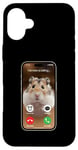 Coque pour iPhone 16 Plus Meme Hamster regardant la caméra frontale Hamster appelle