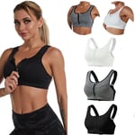 Vest Support Padded Fitness Gym Yoga Front Zip Underwear Women Sports Bra