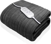 Dreamcatcher Luxurious Grey Heated Throw Electric Blanket, 160 x 120cm Heated 9x