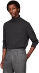 Tommy Hilfiger Homme Pull Cashmere Roll Neck Col Roulé, Gris (Dark Grey Heather), L