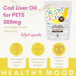 Cod Liver Oil 300mg for Pets Omega 3 Fish Oil 90 Capsules