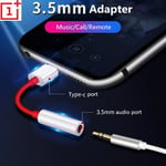 Oneplus USB Type C vers 3,5 mm adaptateur casque Aux câble de convertisseur de musique Audio externe pour un plus 1 + 7 7T 7tpro 6T