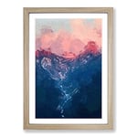 Big Box Art Ravine to The Clouds in Abstract Framed Wall Art Picture Print Ready to Hang, Oak A2 (62 x 45 cm)