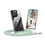 Dniodio Coque avec Cordon pour iPhone 15 Pro Max, Transparente Anti-Jaunissement Coque Antichoc Housse Collier Réglable Téléphone Étui Portable Lanyard Case Protection Complète Cover(6.7")