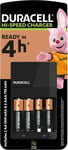 Duracell Battery Charger 4-Hour Hi-Speed with 2 AA 1300mAh & 2 AAA 750mAh Rec...