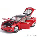 1:32 Tesla Model X Model 3 Model S Model Y Legering Bilmodell Diecasts Leksaksbil Ljud Och Ljus Barnleksaker För Barnpresenter Pojkleksak Model S Red