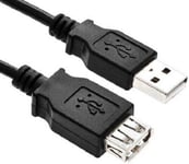 3 Metre LONG USB 2.0 EXTENSION Cable Lead A Male To A Female -BLACK