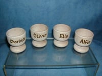 Personalised   wooden egg cups  ( Any Christian Name )