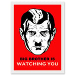 Big Brother Is Watching You Man Face 1984 George orwell Artwork Framed Wall Art Print A4