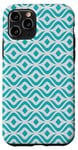 iPhone 11 Pro Turquoise Blue Aqua Round Smooth Wavy Rhombuses Pattern Case