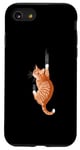 Coque pour iPhone SE (2020) / 7 / 8 Chat tigré orange suspendu avec griffe griffe chaton mignon